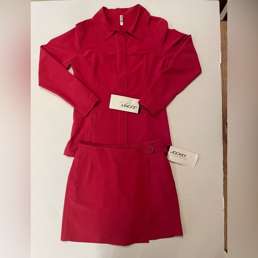 Jockey red 2-piece jacket & skort set size XS/S NWT
